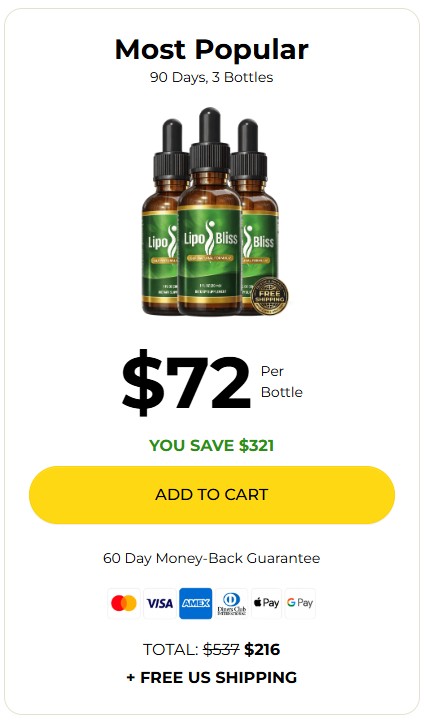 LipoBliss  3 bottle Price